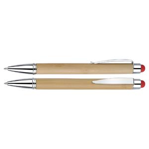 Blustery ballpoint pen - light wood/red