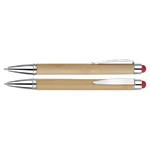 Blustery ballpoint pen - light wood/red