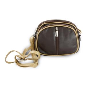 Brown-beige leather handbag
