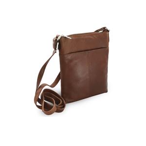Brown leather handbag