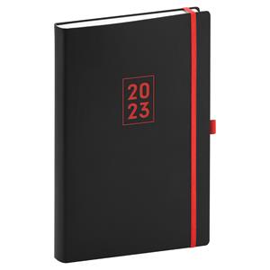 Daily Diary 2023 A5 Nox - black/red
