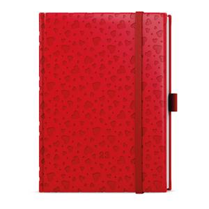 Daily Diary 2023 Adam Vivella extra B6 - Red - Hearts