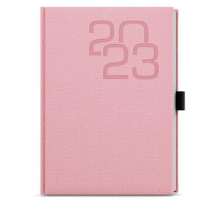 Daily Diary 2023 David Fabric A5 - Pink