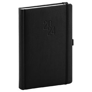 Daily Diary 2024 A5 Diamante - black