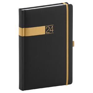 Daily Diary 2024 A5 Twill - black/gold