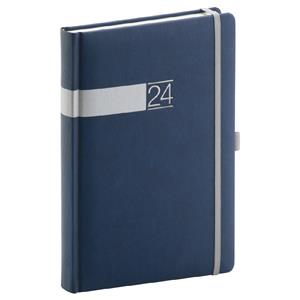 Daily Diary 2024 A5 Twill - blue/silver