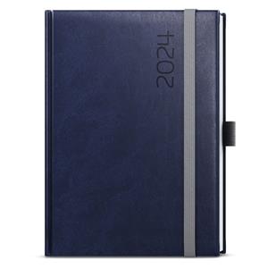 Daily Diary 2024 David Reno A5 - Blue