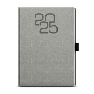 Daily Diary 2025 David Fabric A5 - Grey