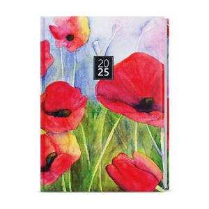 Daily Diary 2025 David Lamino A5 - poppies