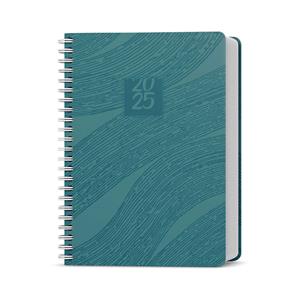Daily Diary 2025 David Lamino Twin wire A5 - Turquoise