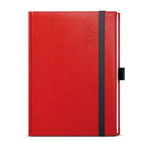 Daily Diary 2025 David Reno A5 - red