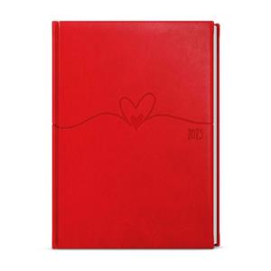 Daily Diary 2025 David Vivella A5 with hot stamping - red - Heart