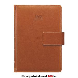 Daily diary 2026 Slovak A5 Kastor with loop - brown