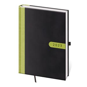 Daily diary A5 2023 Bora - black/green