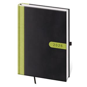 Daily diary A5 2026 Bora - black/green