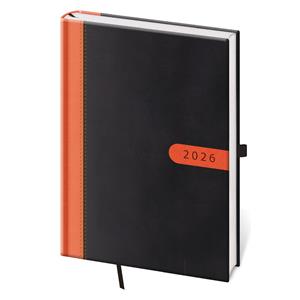 Daily diary A5 2026 Bora - black/orange