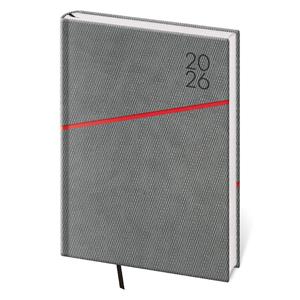 Daily diary A5 2026 Grife - grey/red