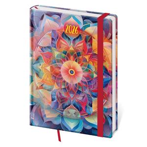 Daily diary A5 2026 Vario - Kaleidoscope with elastic band