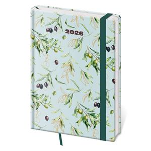 Daily diary A5 2026 Vario - Olive with elastic band