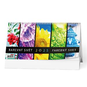 Desk Calendar 2025 Colorful world