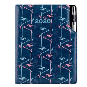 Diář DESIGN daily A5 2026 SK- blue - Flamingo