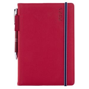 Diary AMOS daily A5 2025 Slovak - red/blue rubber band
