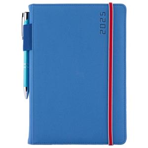 Diary AMOS weekly A5 2025 Slovak - blue/red rubber band