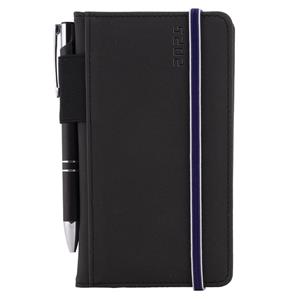 Diary AMOS weekly pocket 2025 Polish - black/blue rubber band