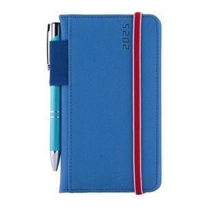 Diary AMOS weekly pocket 2025 Polish - blue/red rubber band