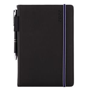 Diary AMOS weekly special A5 2022 - black/blue rubber band