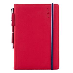 Diary AMOS weekly special A5 2022 - red/blue rubber band