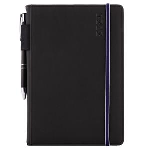 Diary AMOS weekly special A5 2025 - black/blue rubber band