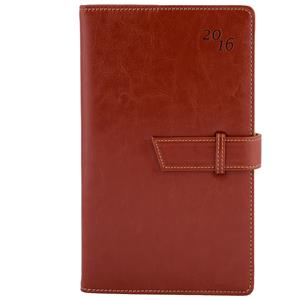 Diary BELT weekly pocket 2016 Polish - brown/biege