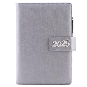 Diary BRILIANT weekly B6 2025 - silver