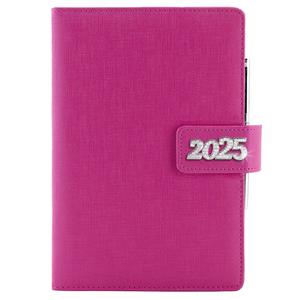 Diary BRILLIANT daily A5 2025 Slovak - pink