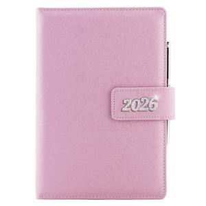 Diary BRILLIANT daily A5 2026 Czech - light pink