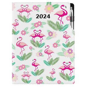 Diary DESIGN daily A4 2024 - Flamingo