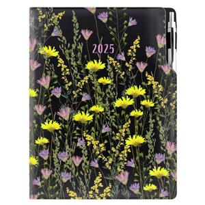 Diary DESIGN daily A4 2025 PL - black - meadow