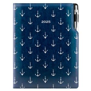 Diary DESIGN daily A4 2025 PL - blue - sailor - anchors