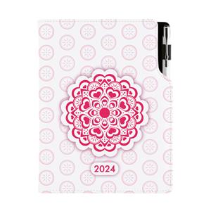 Diary DESIGN daily A5 2024 CZ - Mandala red