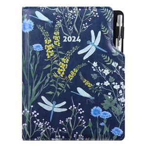 Diary DESIGN daily A5 2024 czech - blue - viscous