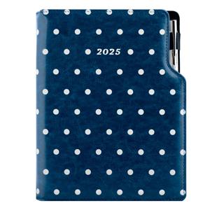 Diary DESIGN daily A5 2025 PL - blue polka dots