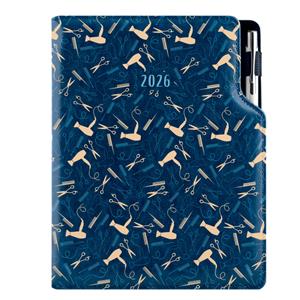 Diary DESIGN daily A5 2026 CZ - blue - Hairdresser