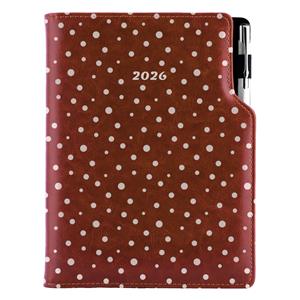 Diary DESIGN daily A5 2026 CZ - brown - Dots