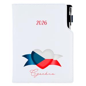 Diary DESIGN daily A5 2026 CZ - white - Czech - flag