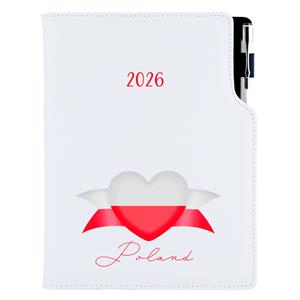 Diary DESIGN daily A5 2026 CZ - white - Polish - flag