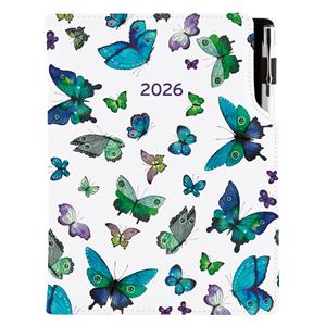 Diary DESIGN daily A5 2026 SK - Blue Butterfly