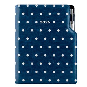 Diary DESIGN daily A5 2026 SK - blue - Dots