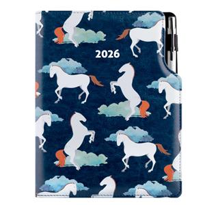 Diary DESIGN daily A5 2026 SK - blue - Horse
