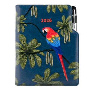 Diary DESIGN daily A5 2026 SK - blue - Parrot